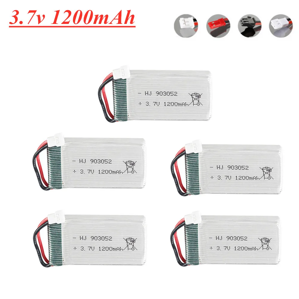 lipo Battery 3.7V 1200mAh 903052 Battery for KY601S Syma X5c X5 X5SC X5SW M18 H5P RC Drone Quadcopter Spare Parts 1pcs to 5pcs