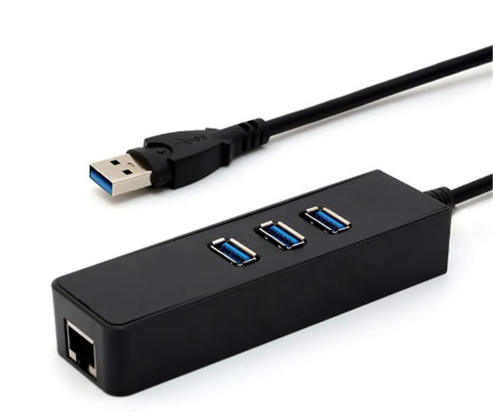 3 Port USB 3.0 Hub 10/100/1000Mbps Gigabit Ethernet Adapter USB to RJ45 Lan Network Card