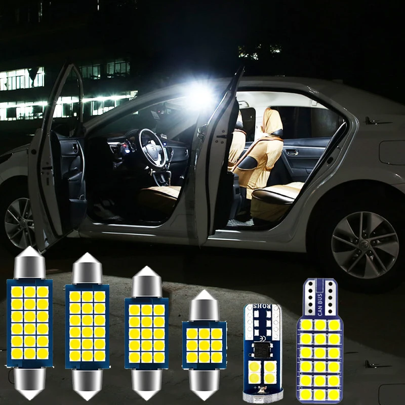 4pcs Festoon Error Free 12V Car LED Bulbs Kit Interior Dome Light Reading Lamps Trunk Lights For Hyundai I30 2013 Accessories