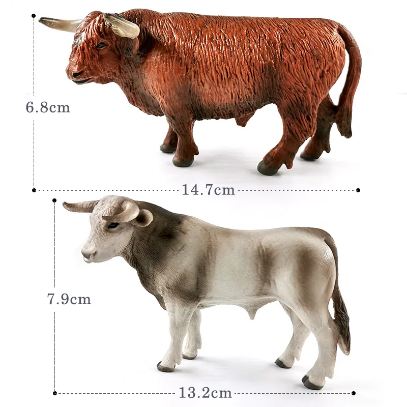 New Simulation Farm Cow Cattle Ox Bull Figurine Animal Model DIY Home Decor Miniature Fairy Garden Decoration Accessories Modern
