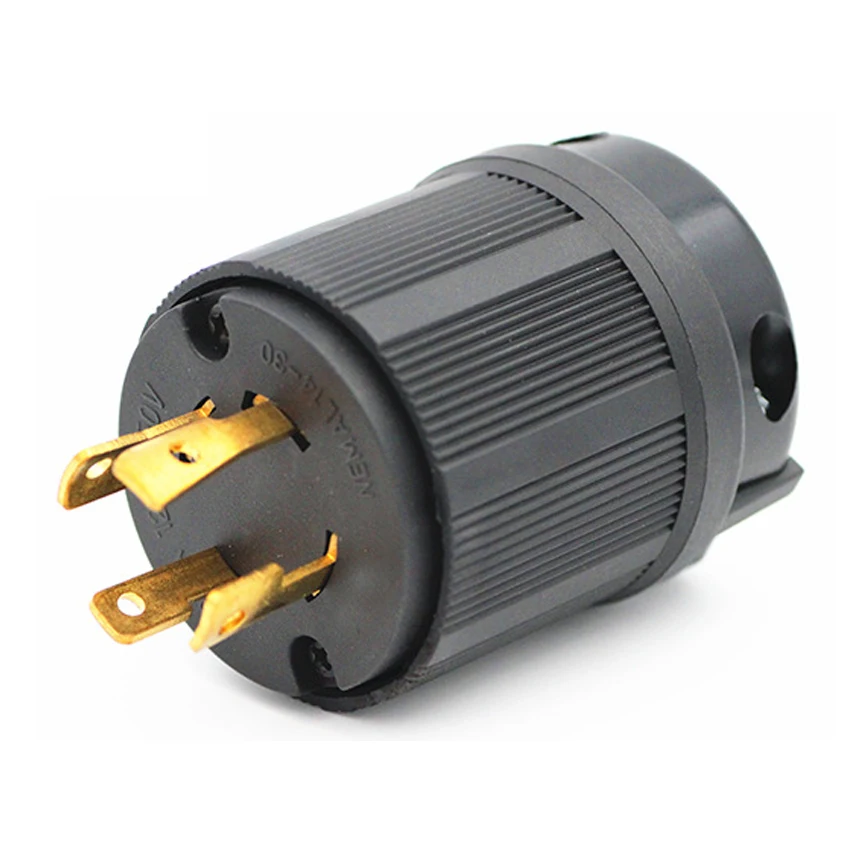 1 Stück Schwarz 30A 125V 250V NEMA L14-30P L14-30R Industrieller Drehverschluss-Stecker Verdrahtungsanschluss Steckverbinder Männlich Weiblich Buchse – Detail 1
