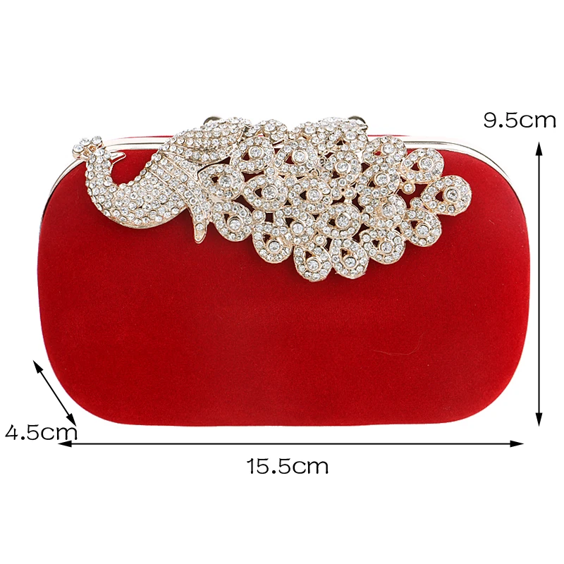 Velvet luxury women evening bags rhinestones flower small day clutch party diamonds lady dress shoulder chain handbags for purse