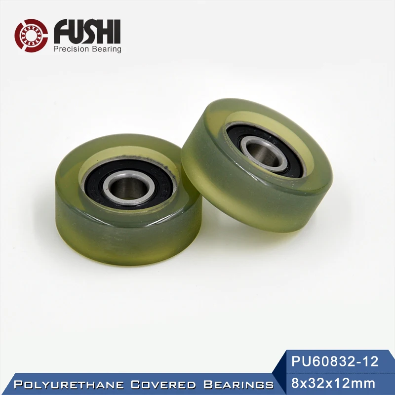 PU 608 Polyurethane Covered Bearing 8*32*12 mm ( 2 PCS ) Shaft 8mm PU60832-12 Urethane Cover PU608 Bearings