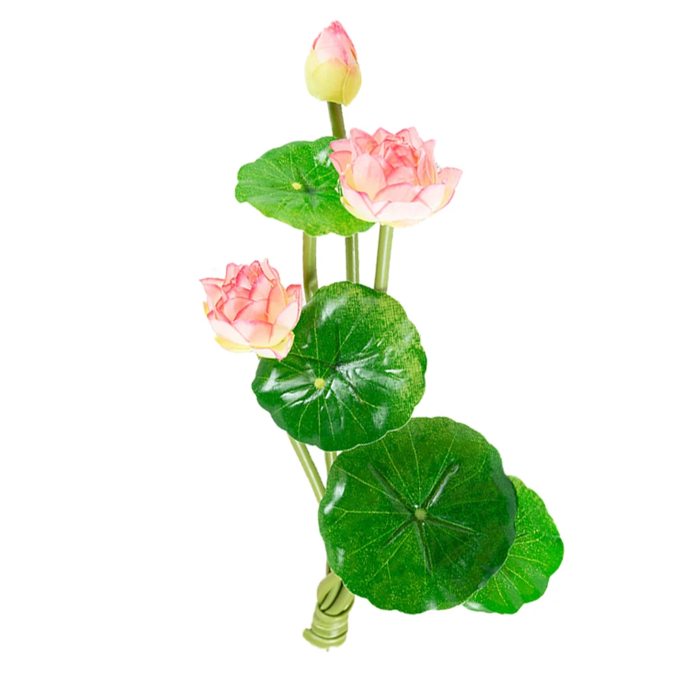 

7 Forks Artificial Lotus Branch Silk Simulation Flowers Bouquet Pond Floral Ornaments Home Room Desktop Decoration