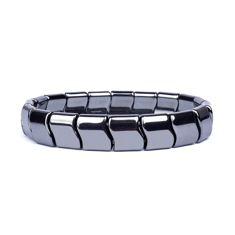 Fashion Wave Hematite Energy Bracelets Men Nature High Polish Hematite Magnetic Bracelets for Women New Positive Energy Jewelry