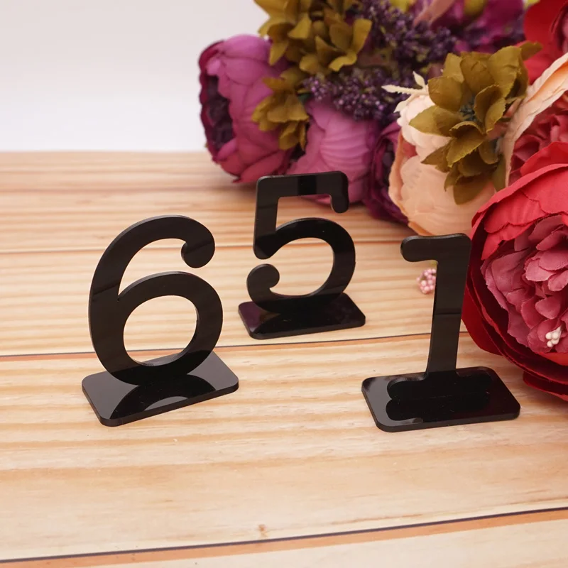 6cm Height Wedding Party Supplies Party Direction Signs Table Numbers With Rectangle Base For Restaurant Wedding Shower Decor