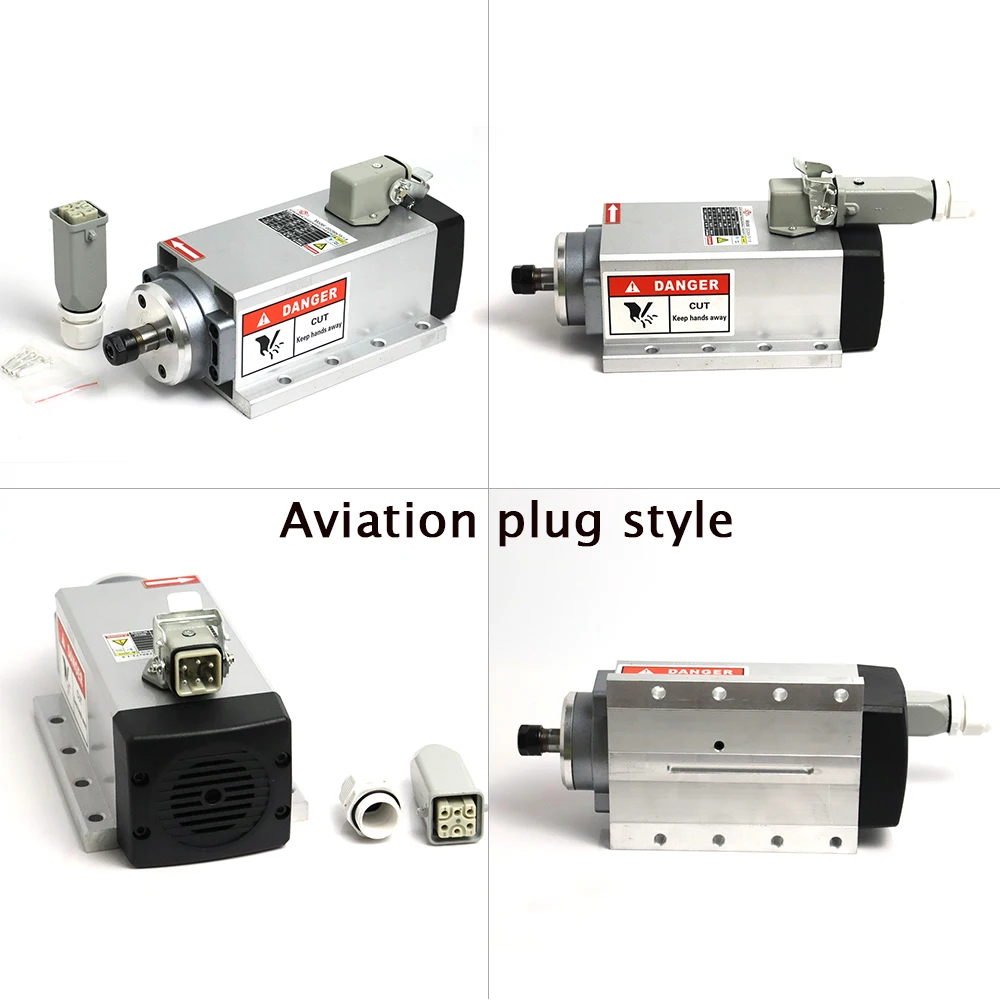 Aggiornato CNC 1.5KW 220V/110V mandrino di raffreddamento ad aria quadrato ER11 1500W mandrino di fresatura raffreddato ad aria 1.5KW Inverter VFD