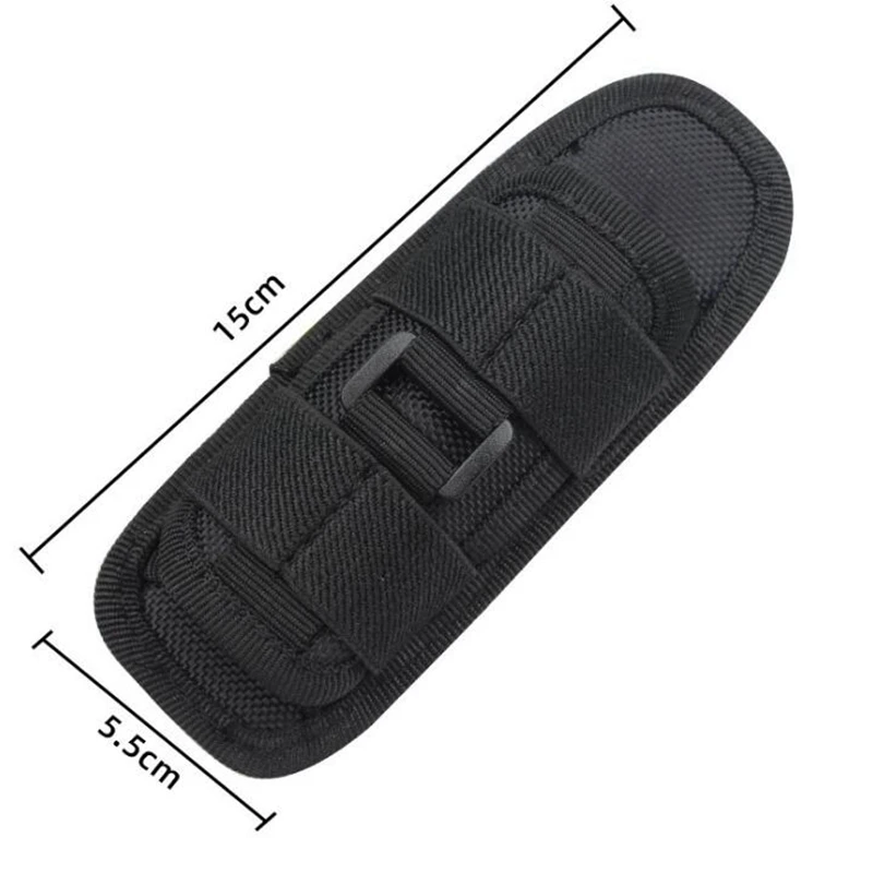 Funda táctica Molle para linterna, funda giratoria de 360 grados con Clip para cinturón, accesorios de caza