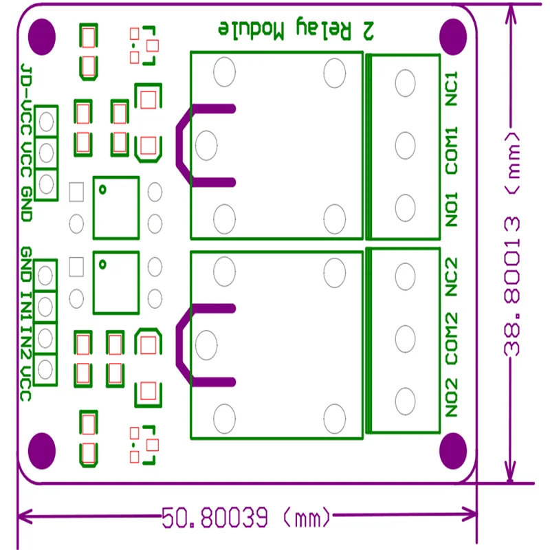 With optocoupler protection, 2 relay modules, relay expansion board