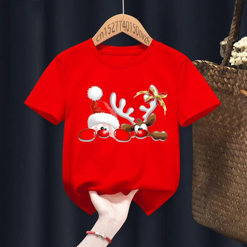 T-shirt bébé Y2K imprimé cerf mignon, garçon/fille, blanc, rouge, été, Kawaii, vêtements amusants, petit bébé, livraison directe