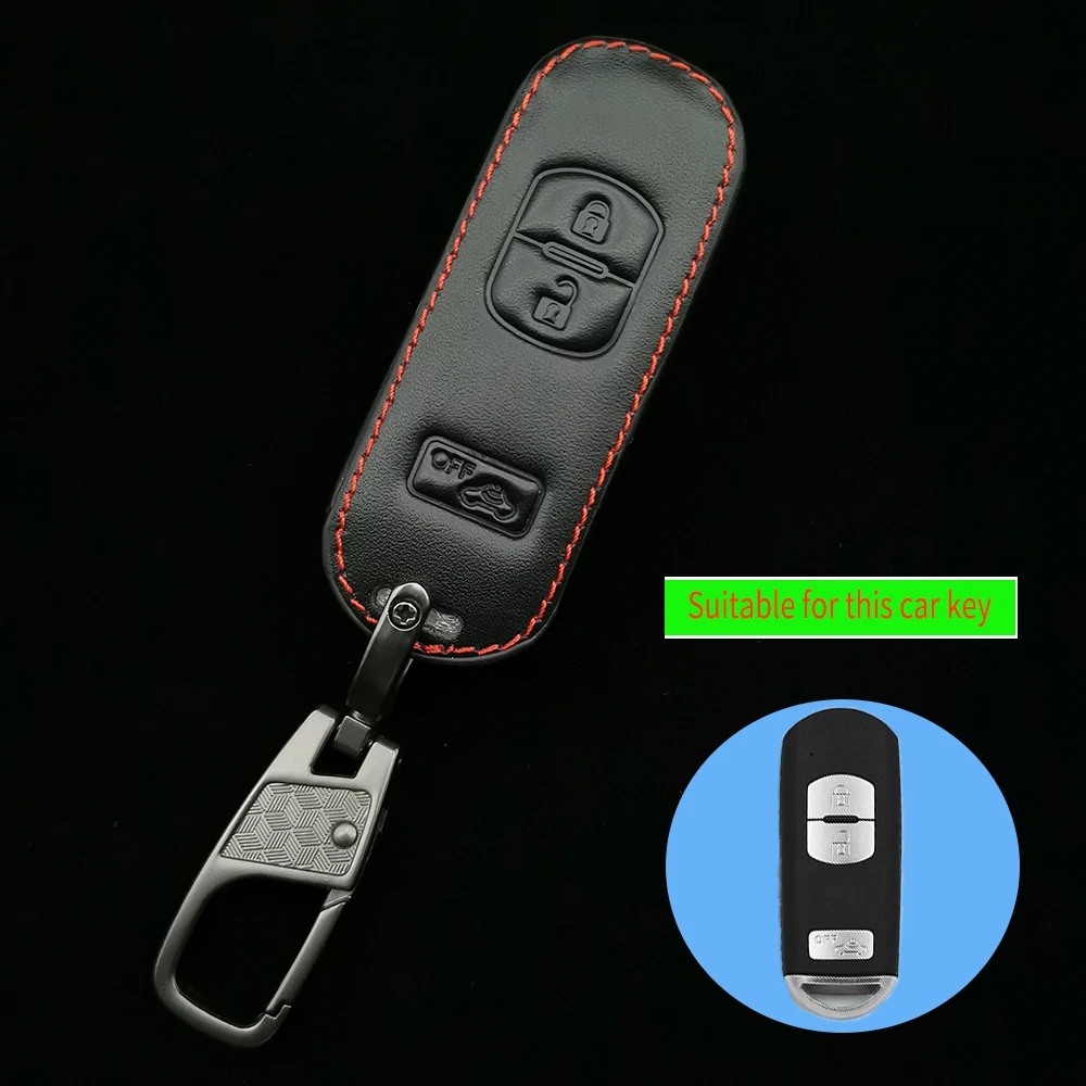 Remote Smart Car Leather Key Cover For Mazda 2 3 5 6 8 Cx3 Cx4 Cx5 Cx7 Cx9 M2 M3 M5 M6 Case 2/3/4 Button Accessories