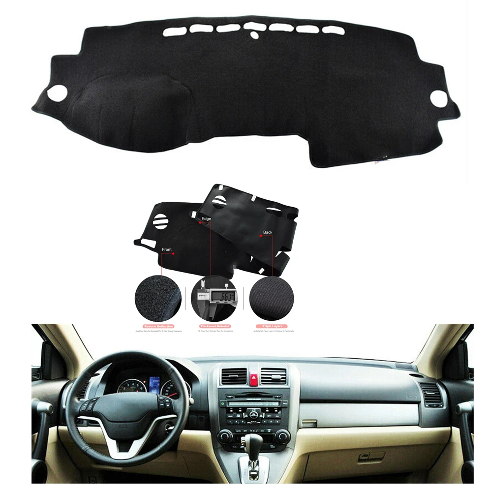 

For Honda CRV CR-V 2007-2011 Car Dashboard Cover Trim Dash Board Panel Sun Shade Carpet Pad Heat Proof Mat Black Shield Strip