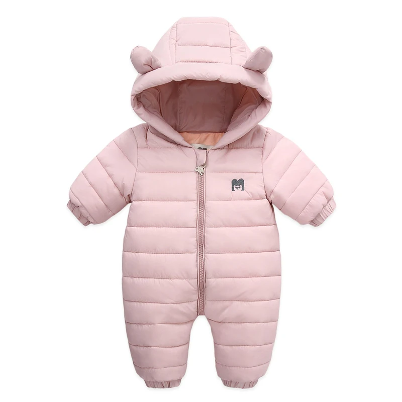 

0-24M Rabbit Baby Outerwear Hooded Newborn Clothing Set Girl Jumpsuit Clothes Winter Infant Snowsuit Candy Color Todder Romper