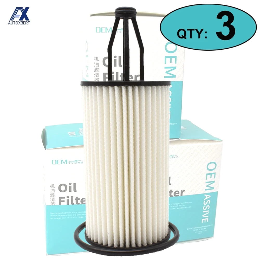 Set Of (3) 2761800009 Oil Filter For Mercedes-Benz GL GLE GLK GLS CLASS C350 CLS350 CLS400 CLS550 E300 E350 E550 3.0L 3.5L 4.6L