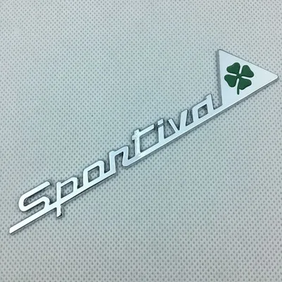 1X Metal Sportiva Quatrefoil Green Delta Car Side Fender Emblem Badge Sticker for Romeo 4C 8C 156 166 159 Giulietta Spider