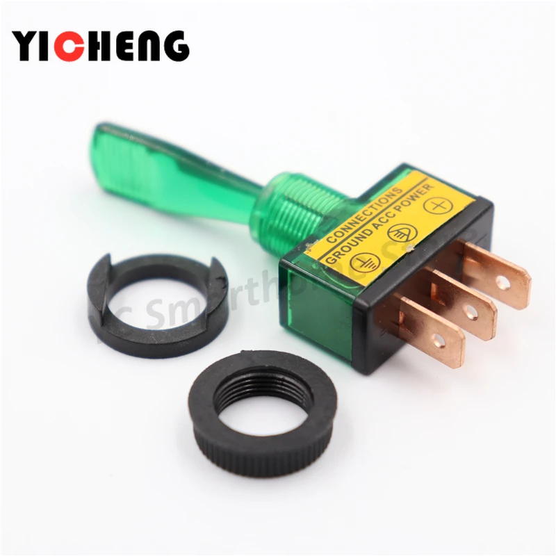 

1Pcs Car toggle switch 12V illuminated car rocker switch 20A Rocker switch red blue green yellow