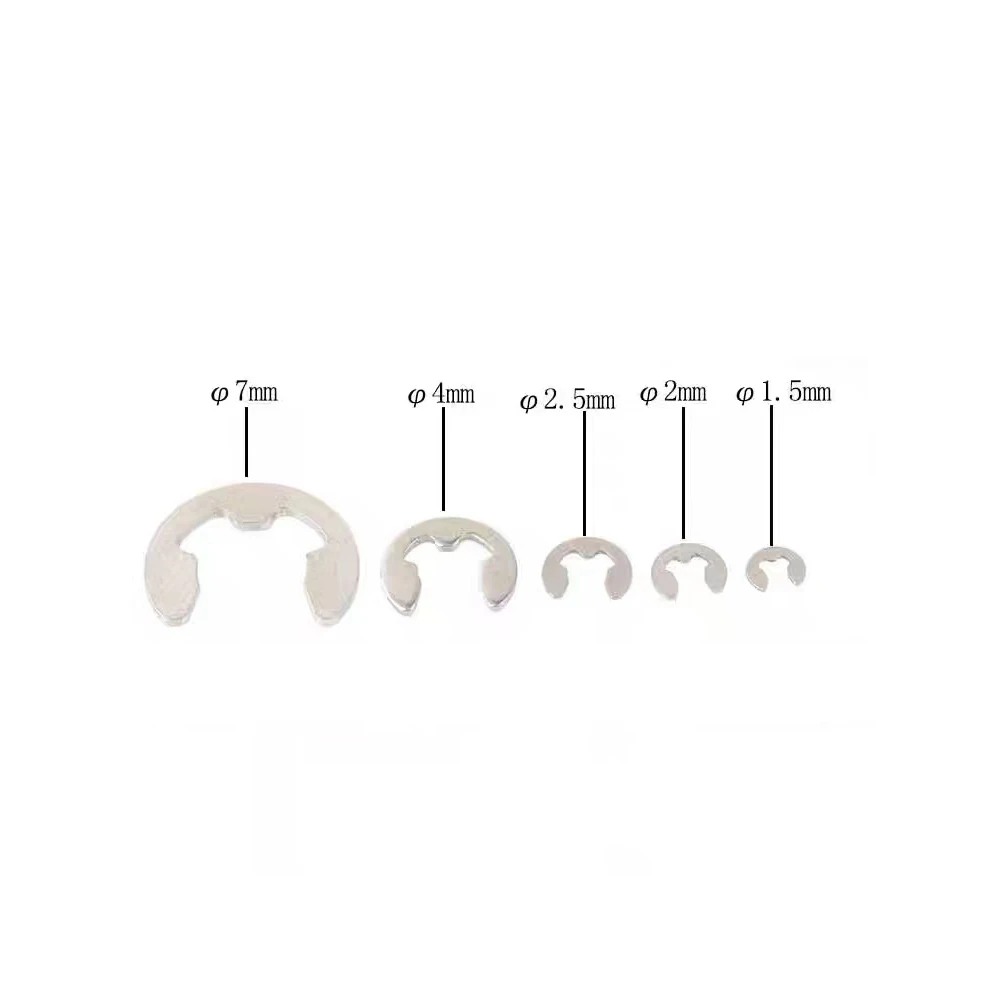 5PCS M1.5 M2 M2.5 M4 M7 E Clip Circlip Retaining Ring Washer for Shaft Fastener E-Clip RC Model Car Spare Parts