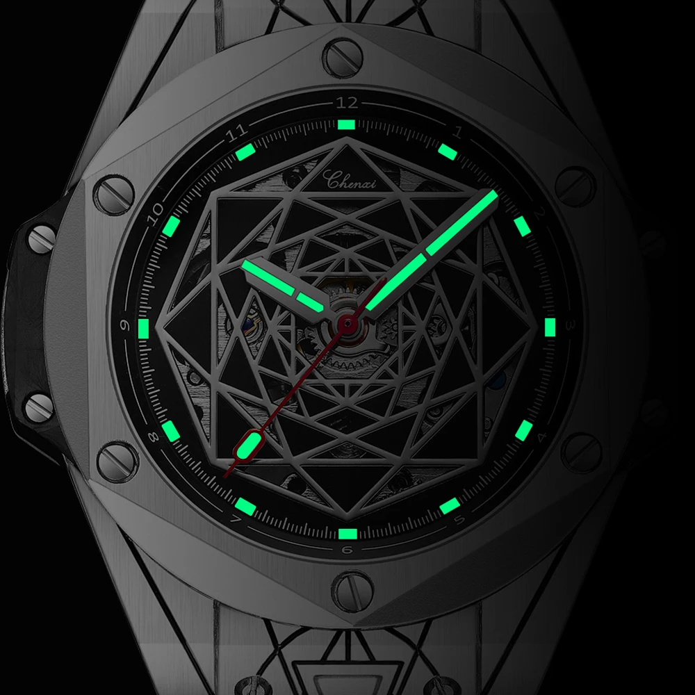 Imagem -04 - Chenxi para Homens Jovens Relógio de Negócios Automático Marca Luxo Moda Couro à Prova Impermeável Água Mecânica Tourbillon Relógio Pulso dos Homens Relógios