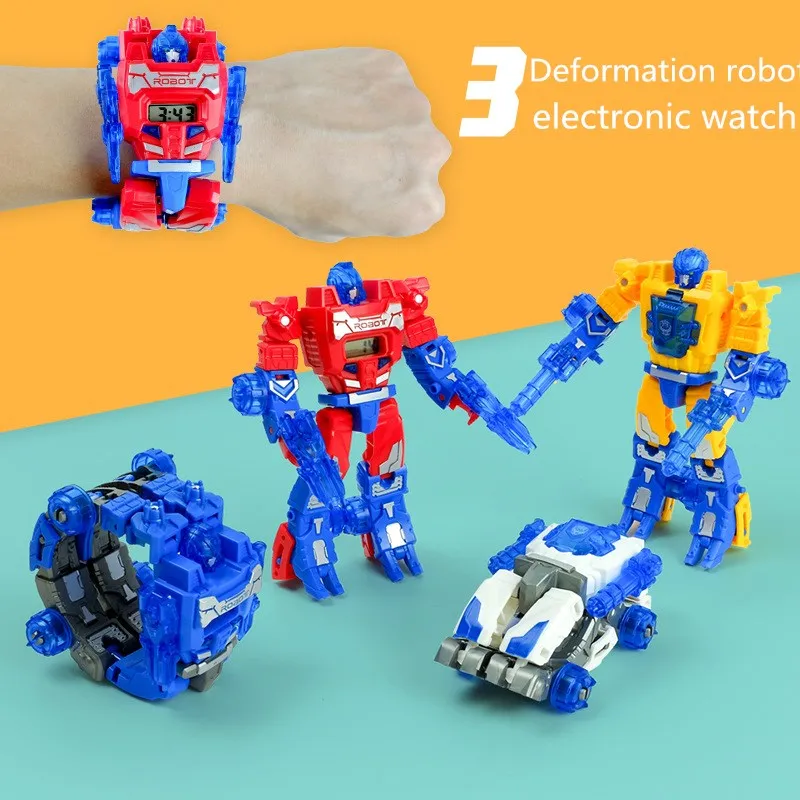 Children's Watch Cartoon Deformation Robot Electronic Watches Creative Transformation King Kong Mecha Autobot Boy Children's Toy