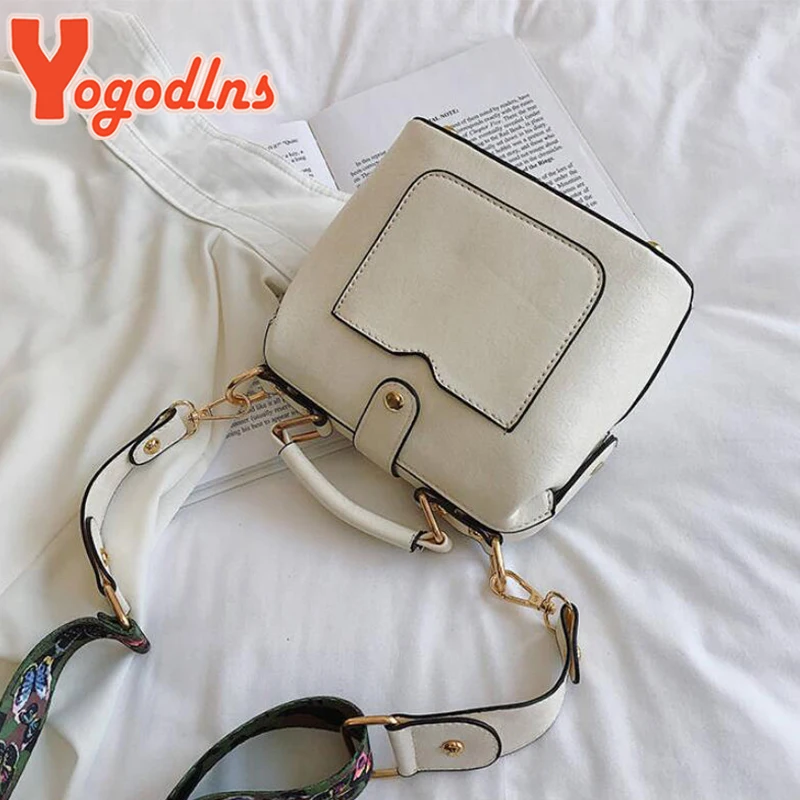 Yogodlns Luxury Shoulder Bag For Women PU Leather Crossbody Bag Vintage Embroidery Elephant Handbag Designer Lady Purse Bolsas