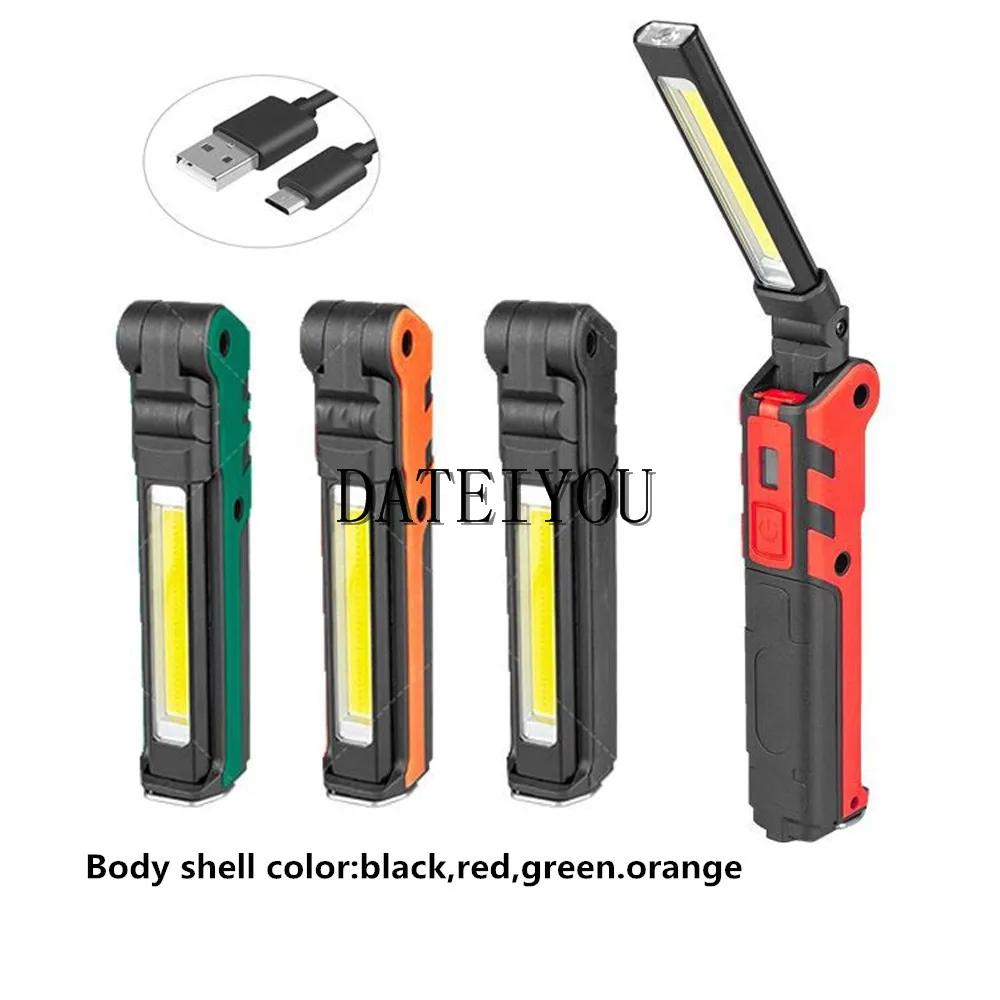 Folding Usb Charging Cobworking Lamp Led Strong Light Emergency Flashlight Maintenance Lamp Usb Charging Folding Working Lamp