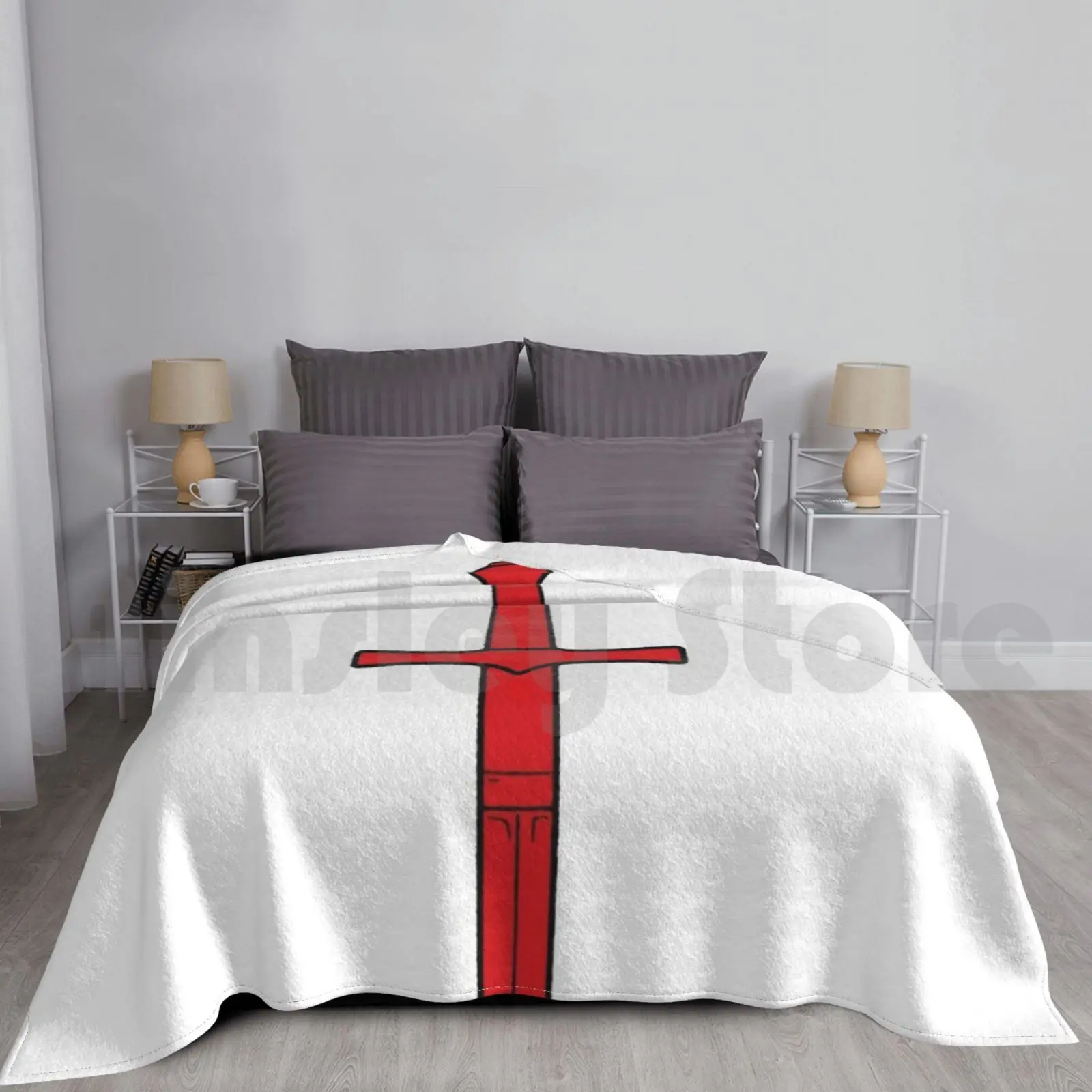 Red Claymore Blanket Fashion Custom Red Claymore Sword