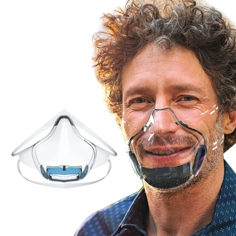 Maschera facciale trasparente per adulti, antiappannamento chiarezza face_maschere plastica, viso trasparente visibile maschera traspirante bocca