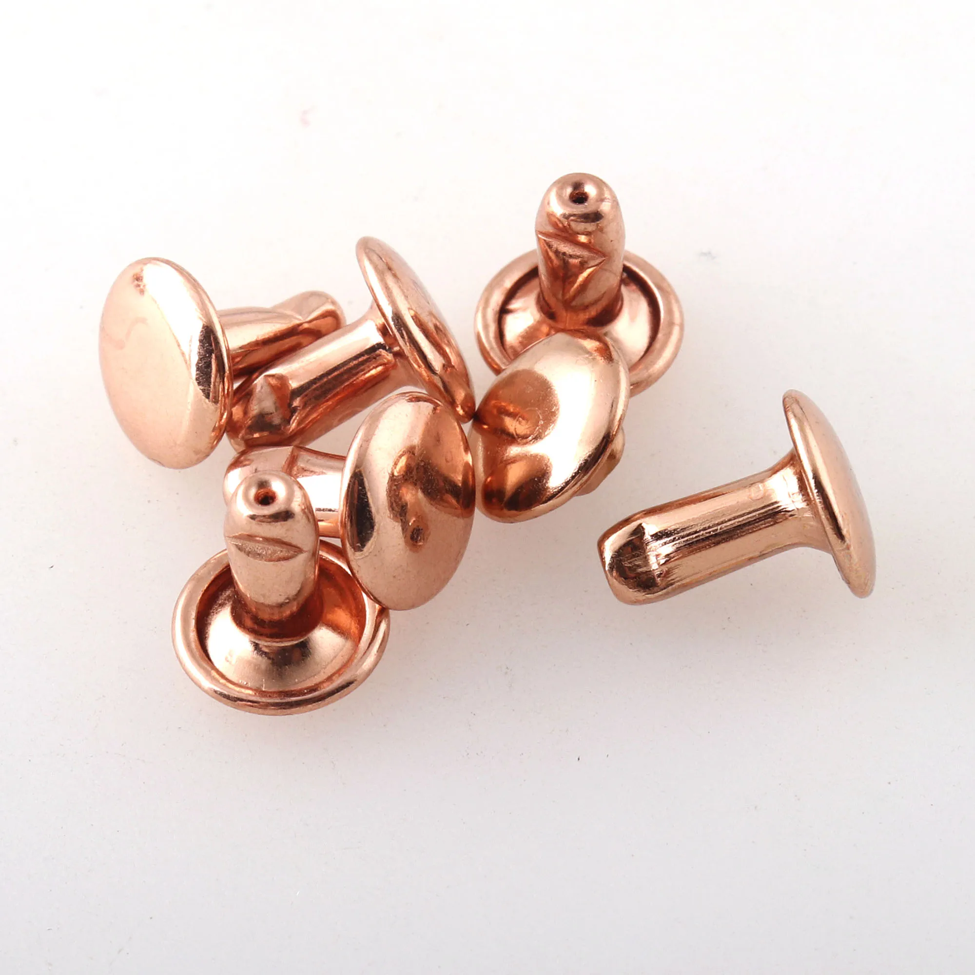 Rose Gold Rivet Studs Double Caps Rivets for Leather and Crafts Round Rivet Metal Buttons Used in Belts Leathers Bags 8 mm