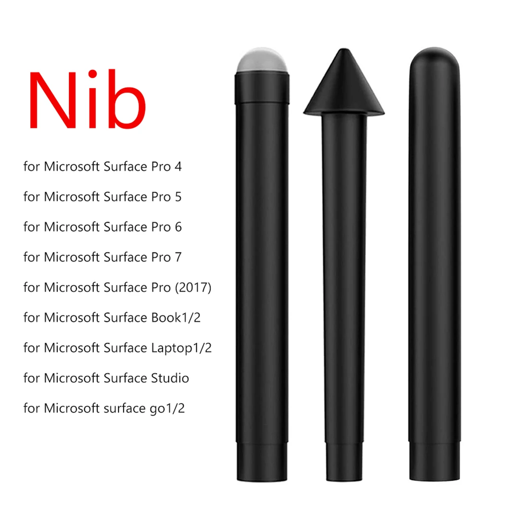 Dicas de substituição da caneta para microsoft surface pro 7, 6, 5, 4, livro, estúdio, ir, hb 2h h, 3pcs