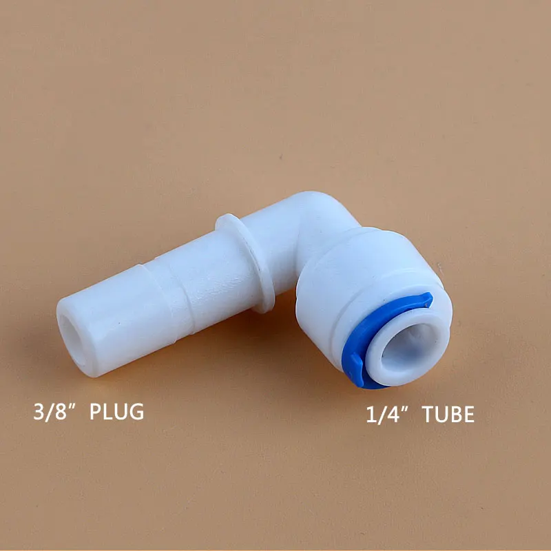 Tubo de cotovelo de parafuso 1/4 "-3/8", conexão rápida, 1146 tubulação, plugue rígido, diâmetro articulado 9.5mm, aquário ro, filtro de água, sistema de osmose reversa