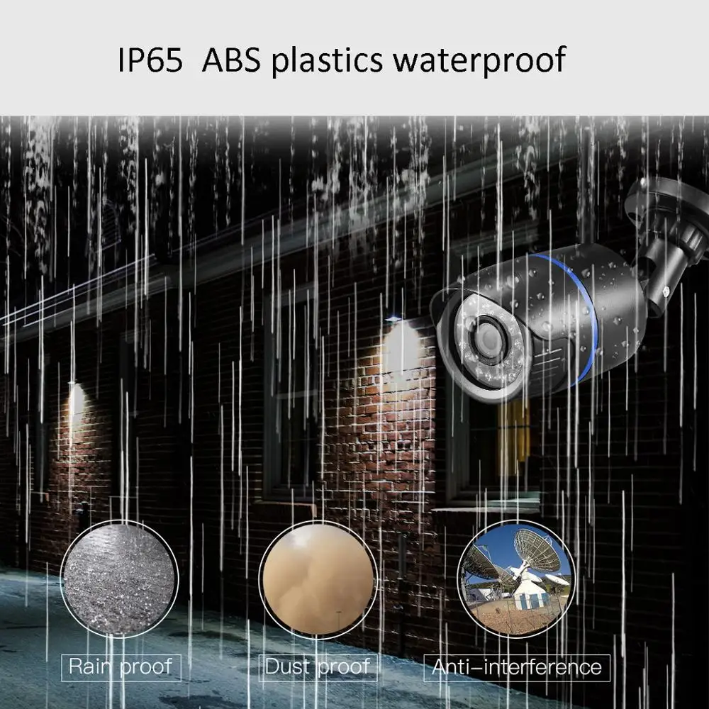 AZISHN-H.265/H.264 풀 HD 1080P 2.0 메가 픽셀 보안 IP 카메라, 24IR led, ABS 플라스틱 실외 카메라 IP 1080P DC 12V/48V PoE