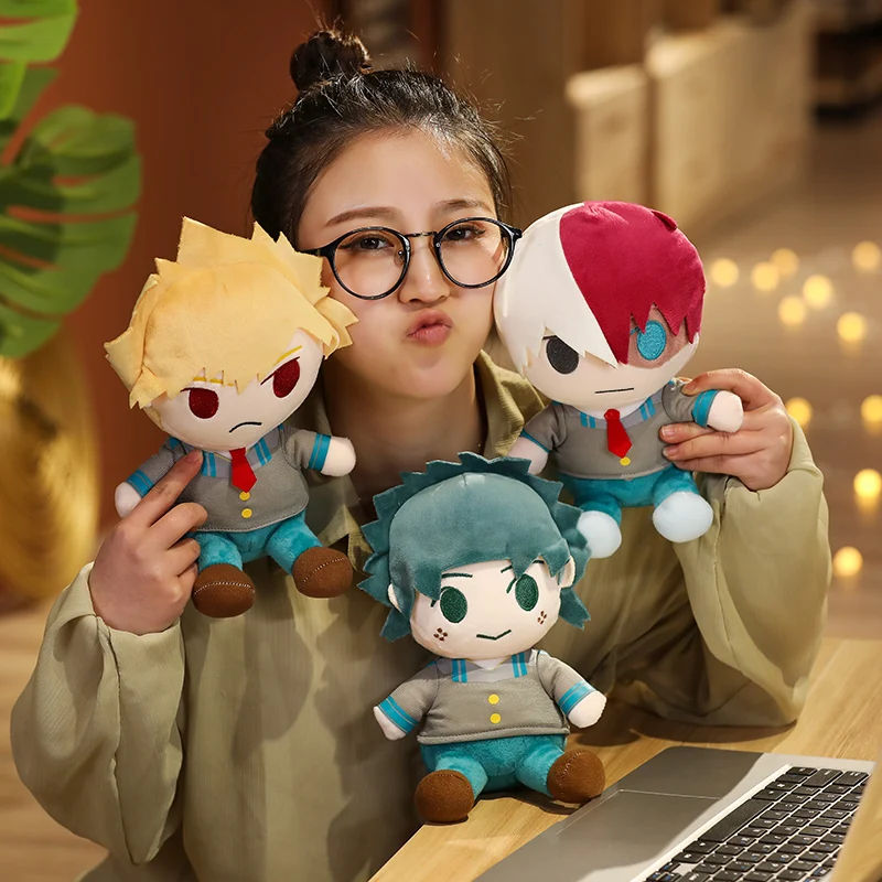 25CM Lovely Anime Dolls Bakugou Katsuki Todoroki Shoto Midoriya Izuku Bolster Plush Boku No Hero Academia Plushie Stuffed Toys