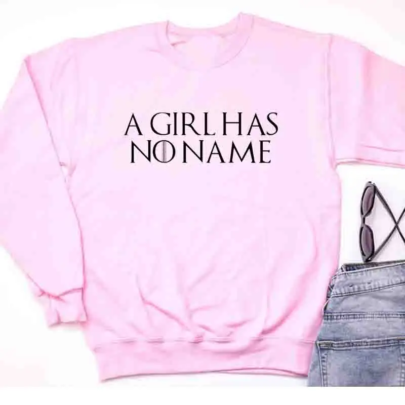 

90sA Girl Has No Name Sweatshirt Women Full Long Sleeve Pullover Streetwear Fashion Pink shirts Plus Size Clothing for Ladies