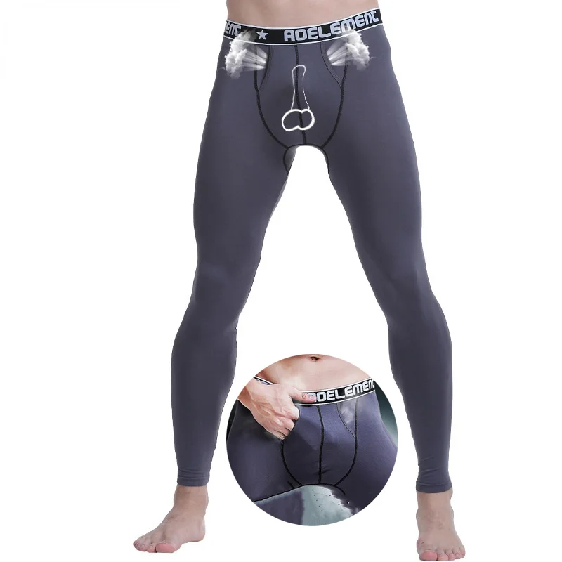 Man Long Johns Winter Thermal Underwear with Penis Pouch 2 In 1 Boxers Sexy Lingerie Warm Leggings Heated Cloth Cold Weather New