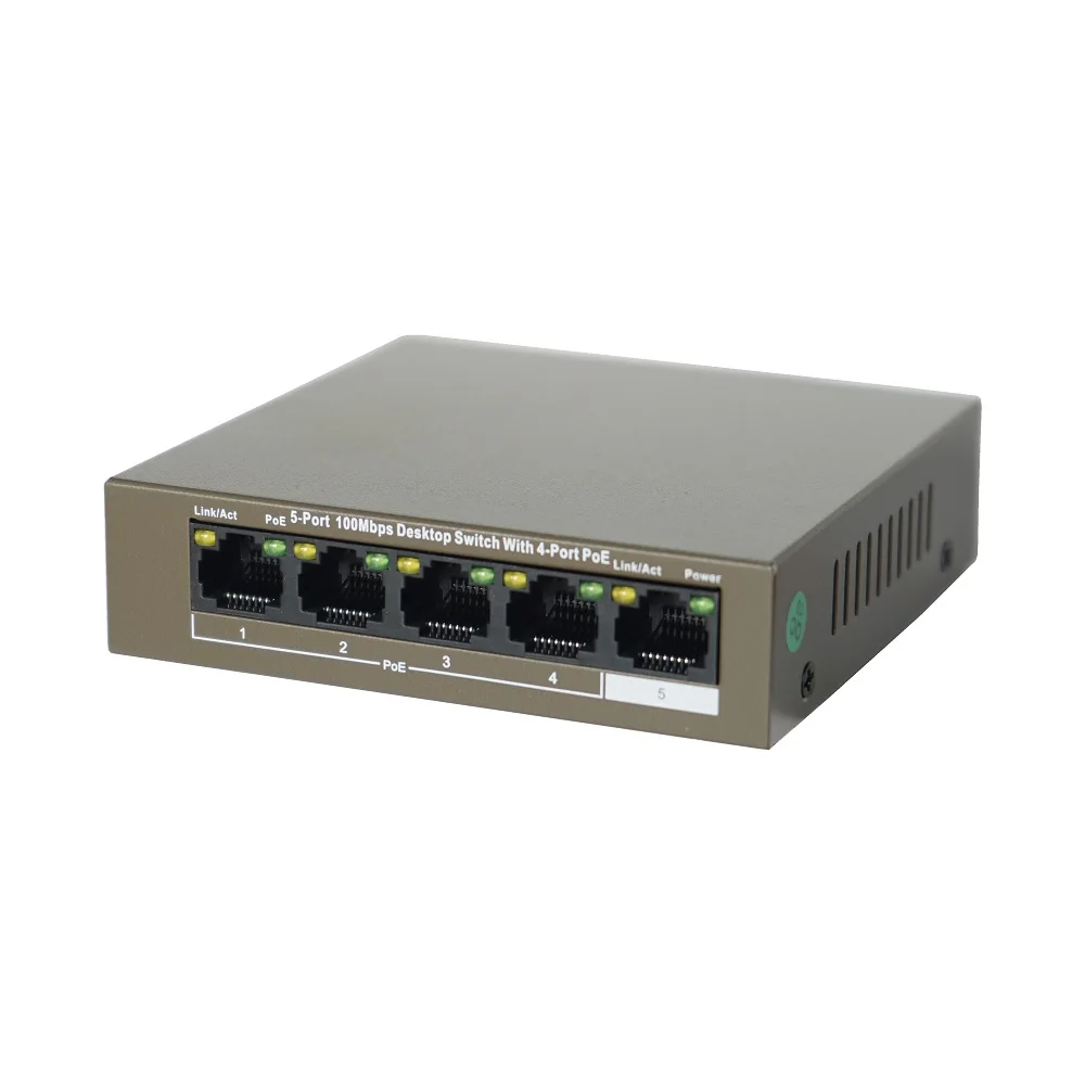 

4CH PoE LAN Network Switch, F1105P-4-38W Unmanaged PoE LAN Switch
