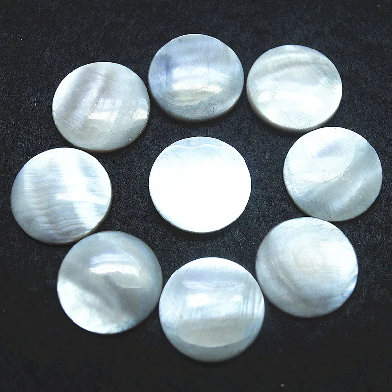 20PCS Grey Shell Beads Cabochons NO Hole Round Shape Size 20MM Loose Mother Of Pearl Freshwater Mosaic Items For DIY