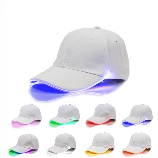 LED Luminous Hat Men Baseball Cap Bar Disco Equipment Stage Performance Hip-hop Fluorescent Sunshade Hat White Green Light