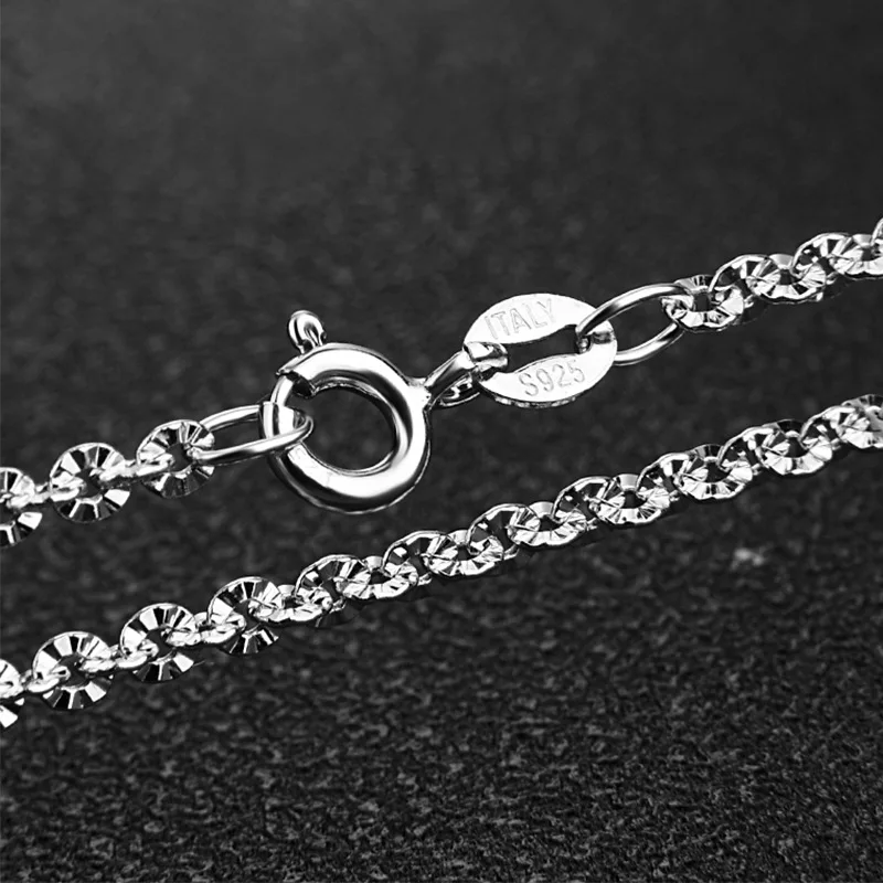 MIQIAO 925 Sterling Silver Rose Gold Platinum Color O-chain Long 40 45 50 60 70 80 CM Wide 2.5 3 MM Shine Necklace Fashion Gift