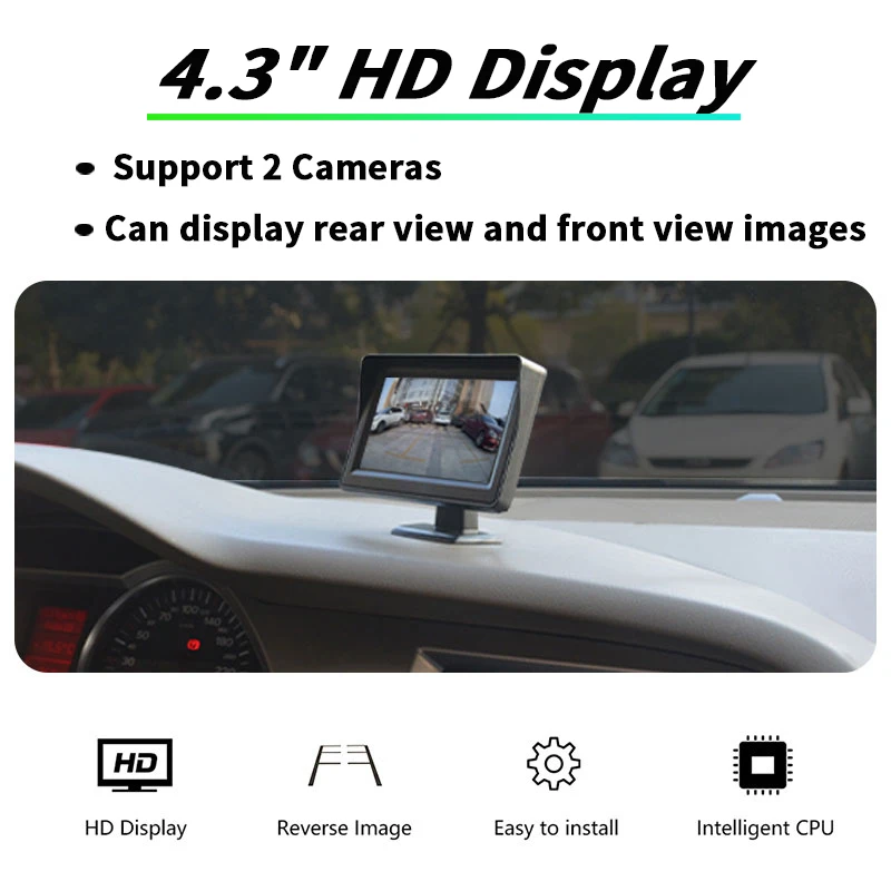 

4.3 Inch Rear View Camera Monitor Car Monitores Reares Viewes Cameraes Tft Lcd Screen Hd Digital Color 4.3 Spine/Ntsc