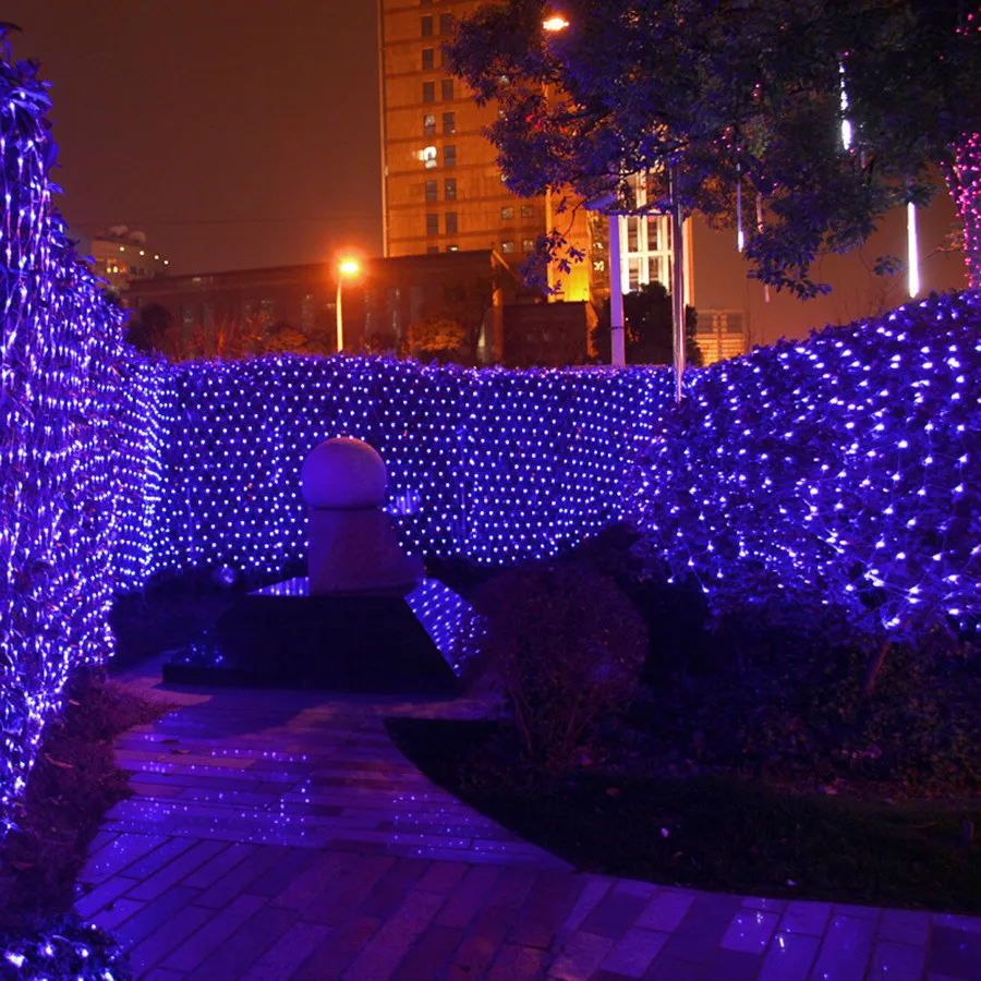 Cortina de luz de malla LED para ventana, guirnalda de carámbanos, luz de hadas para fiesta de boda, árbol de Navidad, lámpara de envoltura de árbol