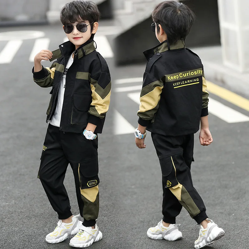 Luxury Spring Autumn Girls Clothing Suits Coat +Pants 2pcs/Set Kids Teenager Outwear Sport Beach School High Quality