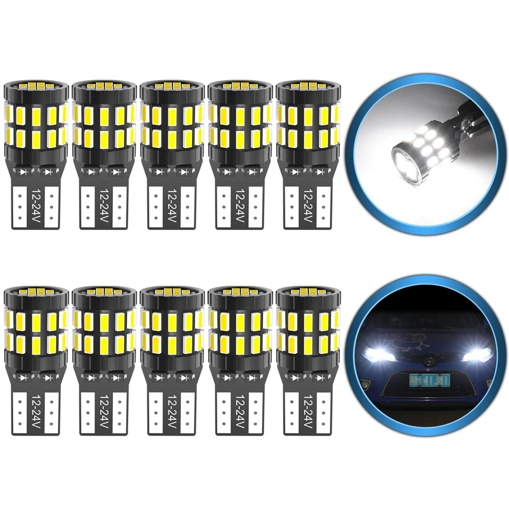 10x T10 W5W LED Canbus Bulbs 168 194 Car Parking Lights For Ford Mondeo MK3 MK4 Focus Fiesta Fusion Ranger C-max S-max Kuga F150