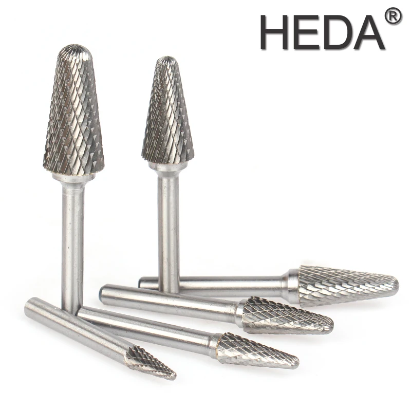 Broca de carburo de tungsteno serie LX, limas rotativas de aleación YG8, cabezales de grabado de vástago redondo, juegos de herramientas manuales