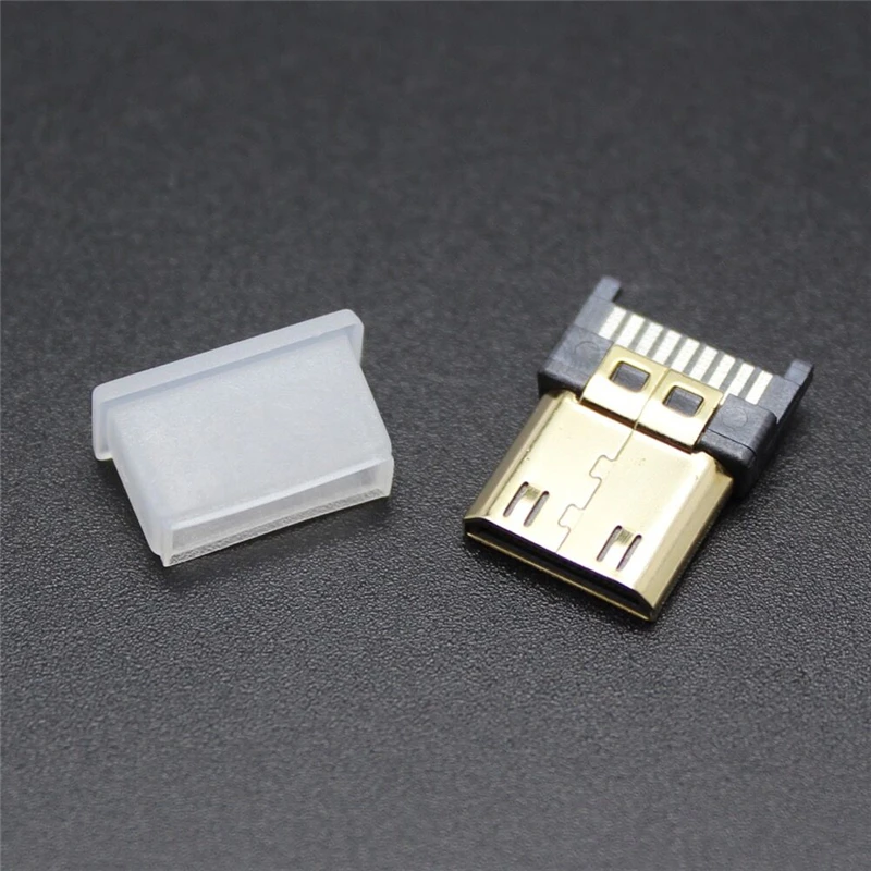 HDMI-Cプラグデジタルカメラ用ダストキャップ,高解像度ケーブル,男性用保護カバー,酸化防止シース,100個