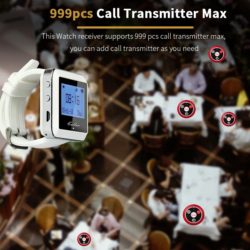 RETEKESS Wireless Waiter Calling System สำหรับบริการร้านอาหาร Pager ระบบ Guest Pager 4 นาฬิกา + 30 ปุ่มโทร F3288B