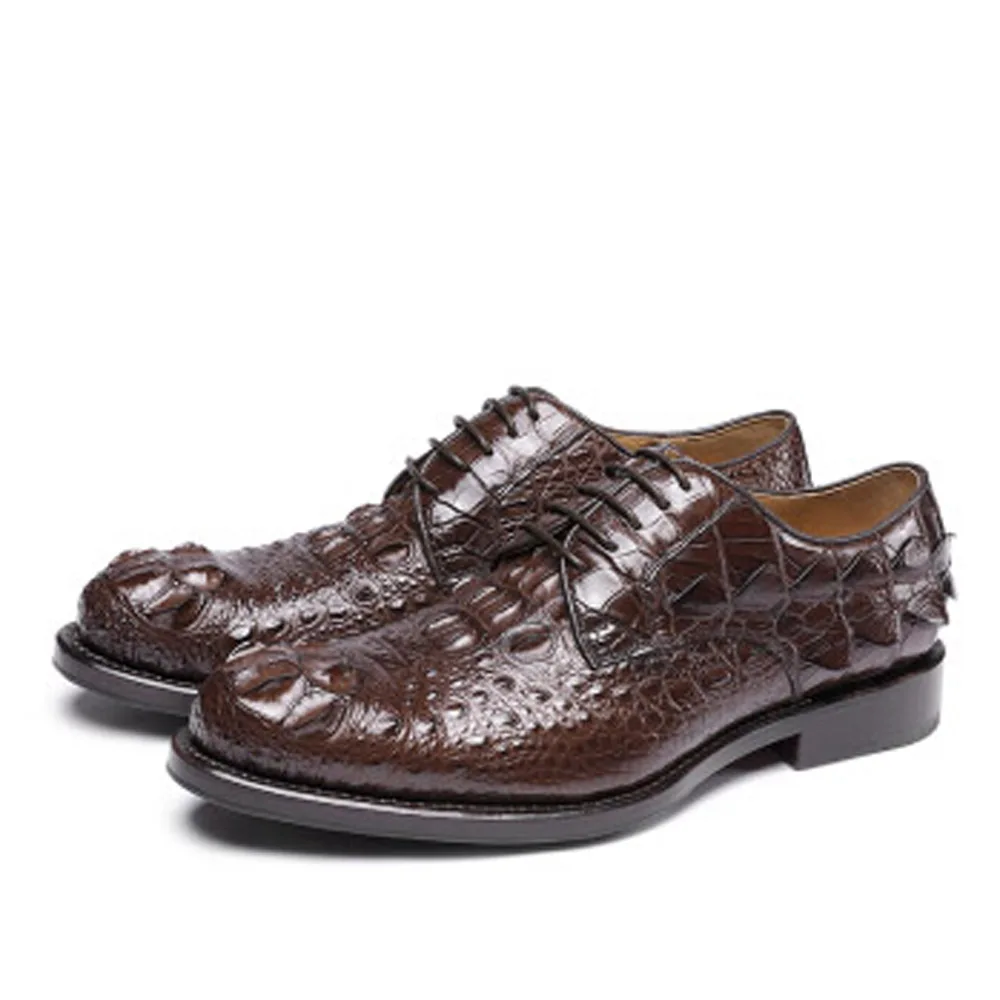 PUGETE new  crocodile  shoes  male dress shoes business  Casual shoes  lace-up  Dress shoes  Thailand  import  Men formal shoes