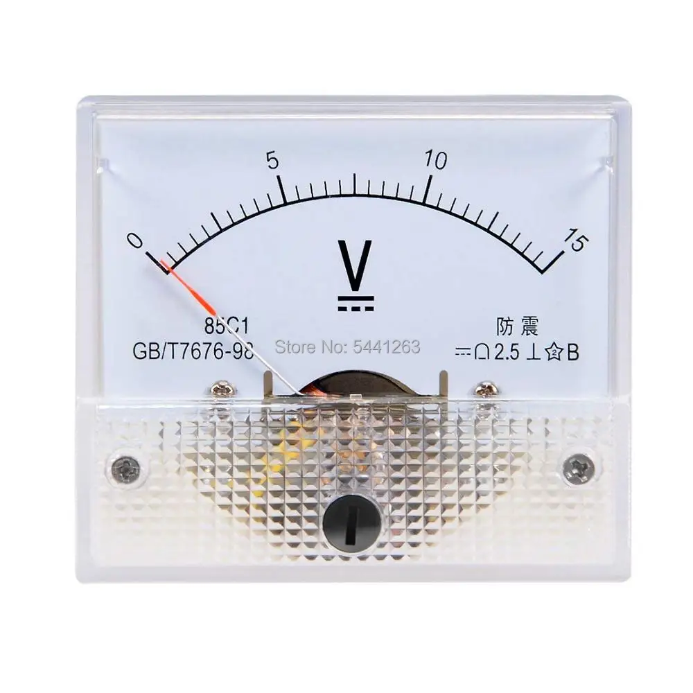 85C1-V DC 1V 3V 5V 10V 15V 20V 30V 0-50V 100V 150V 250V 300V 500V 600V Analog Panel Voltage Gauge Volt Meter  2.5% Error