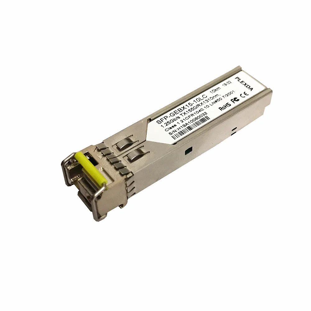 Plexda 1.25Gb/s SFP-GEBX15-10LC TX1550/RX1310nm 10km 1000base-BX Single fiber SFP for Cisco Compatible (GLC-BX-D)