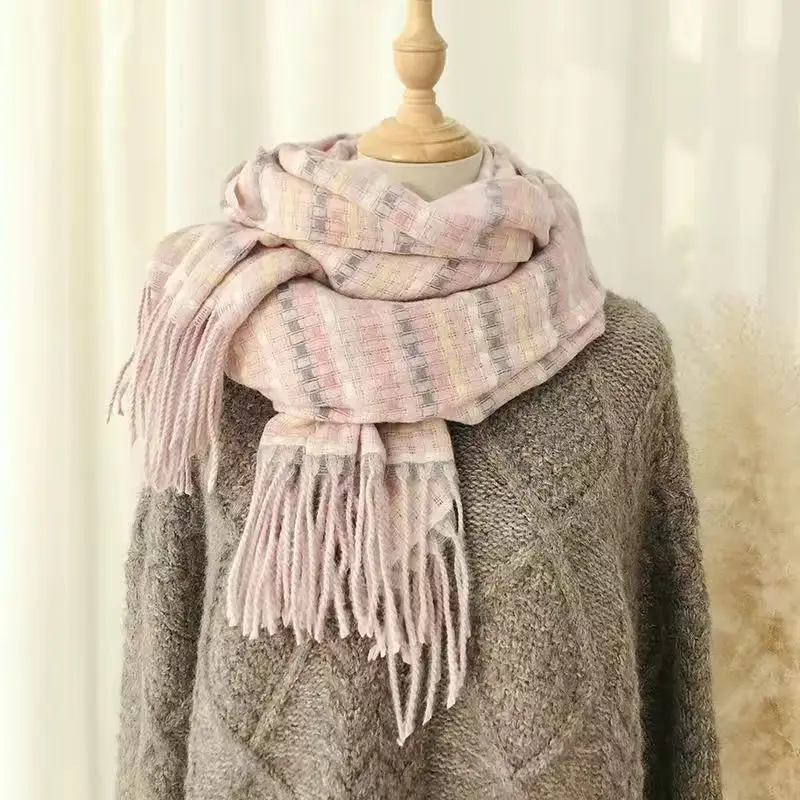 Neueste Korea Japan Mädchen Frau Schals Dame Winter Dicken Warmen Weichen Hals Wärmer Schals Wraps Mädchen Gestrickte Wolle Lange Schal frauen