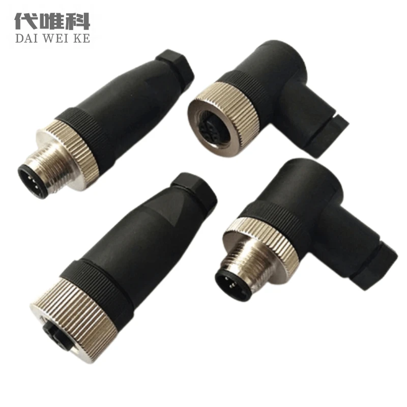 M12 Aviation Sensor Connector PG7/9  Waterproof  Straight/Angle Female/Male Eletronic Terminal Aviator Cable 458 Pin Solar Panel